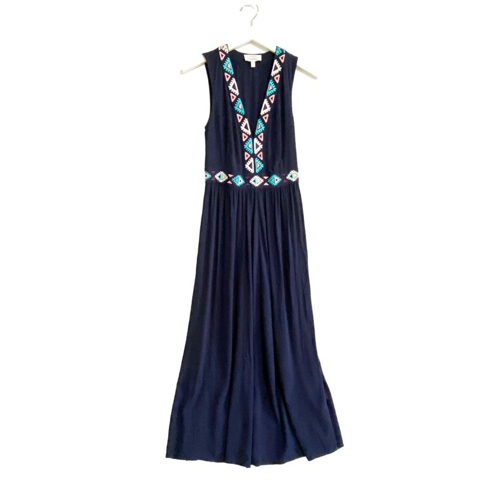 & Other Stories Blue Embroidered Maxi Dress, Size 2
